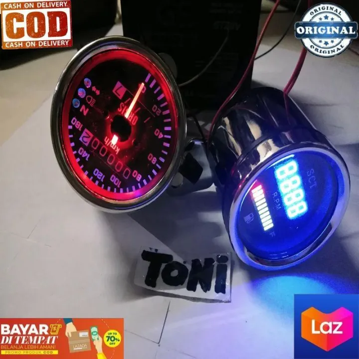 Spido Meter Amper Bensin Rpm Kilometer Indikator Bulat Untuk Rx