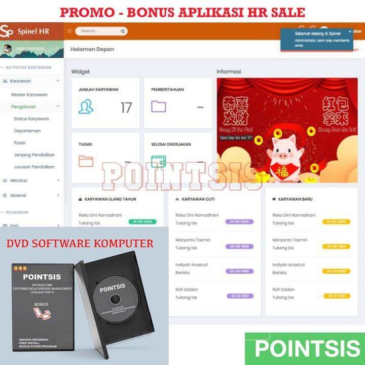 Aplikasi Hris Absen Penggajian Atau Payroll Dan Hrd Web Base Dvd