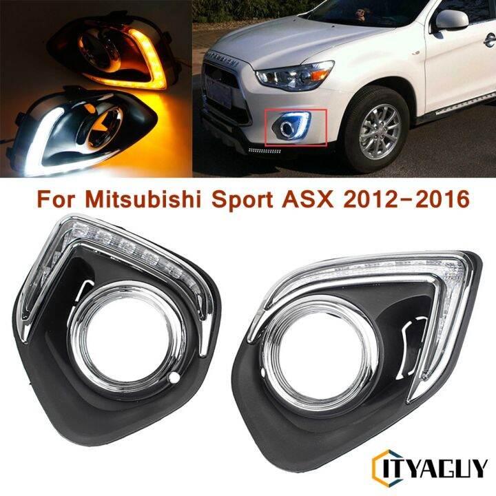 A Pair LED DRL Daytime Running Fog Lights For Mitsubishi Sport ASX 2012