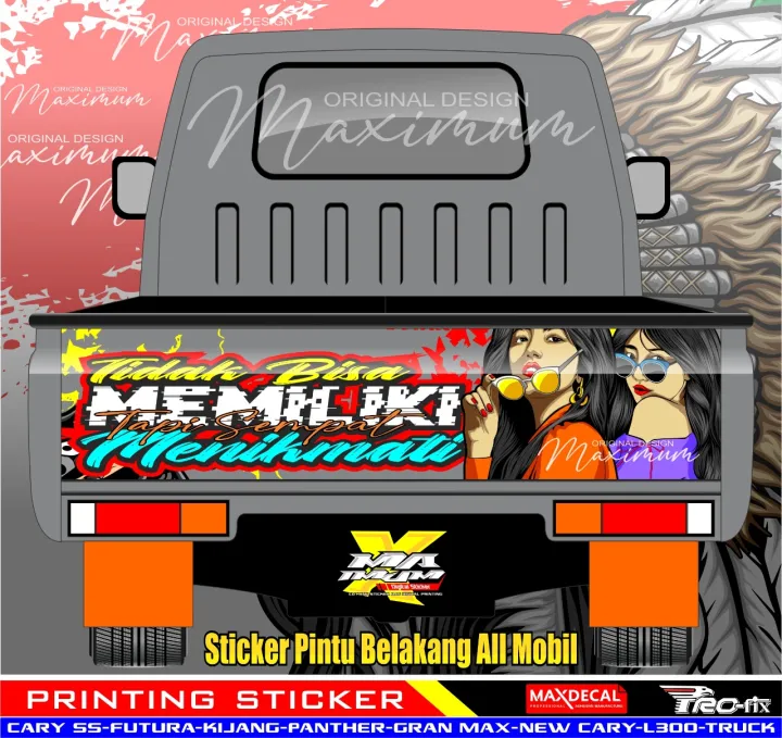 Sticker Pintu Belakang Mobil Pick Up L Grandmax Panther Carry