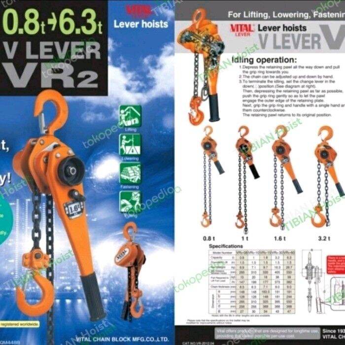 Lever Block Lever Hoist Vital Vr Ton X Meter Made In Japan