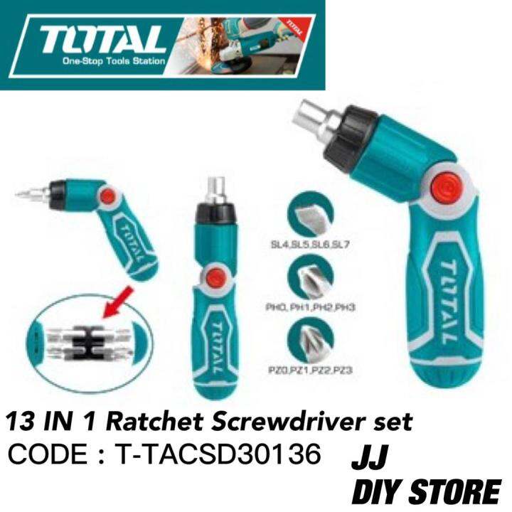 Total In Ratchet Screwdriver Set T Tacsd Lazada