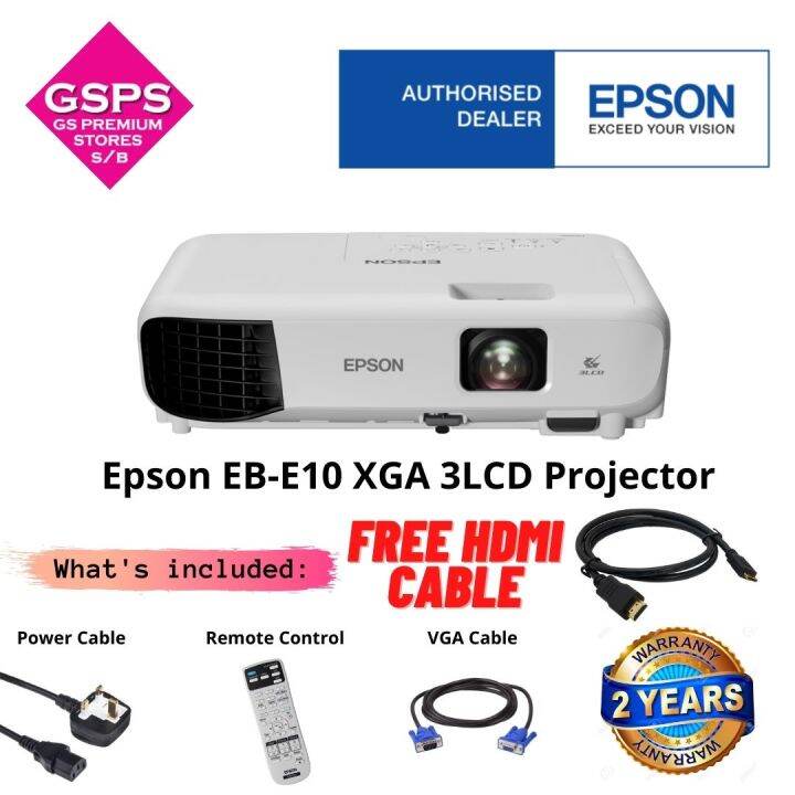 Epson EB E10 XGA 3LCD Projector 3600 Lumens Lazada