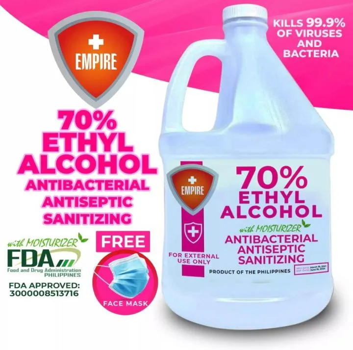 70 ETHYL ALCOHOL SOLUTION 1 GALLON With Moisturizer EMPIRE Antiseptic