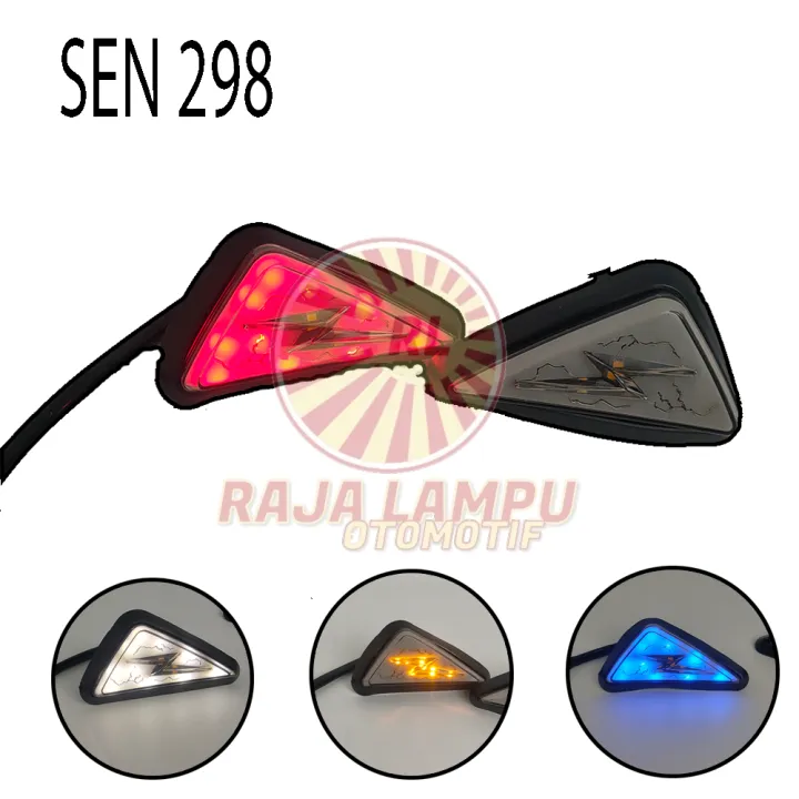 LAMPU SEN TEMPEL 298 SEGI TIGA SEIN PETIR FAIRING BELAKANG RUNNING