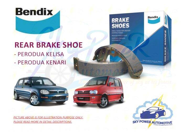 PERODUA KELISA PERODUA KENARI BENDIX REAR BRAKE SHOE Lazada