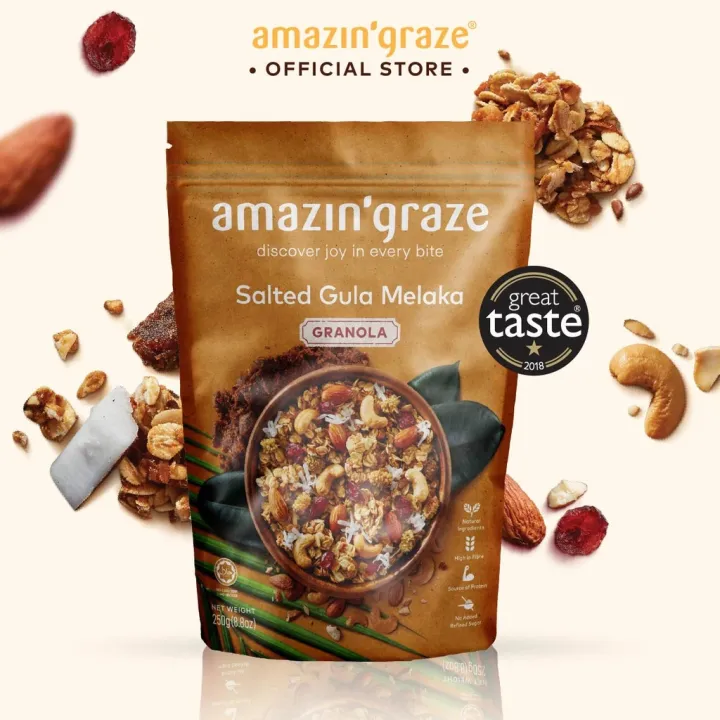 Amazin Graze Salted Gula Melaka Granola 250g Halal Certified Lazada