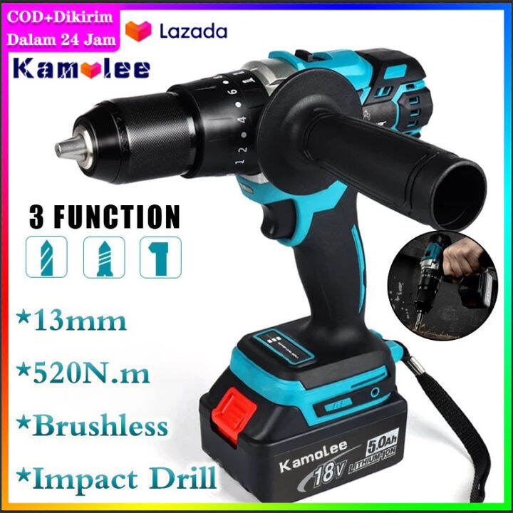 Kamolee Tool 13mm Brushless 5000mAh Impact Cordless Drill 18V Mesin