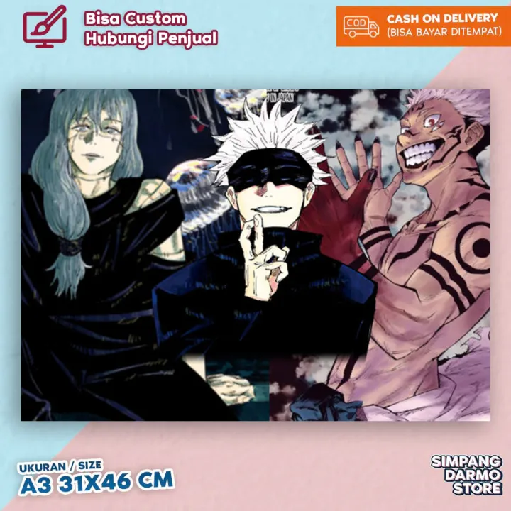 Poster Jujutsu Kaisen Yuji Itadori Satoru Goju Megumi Jk