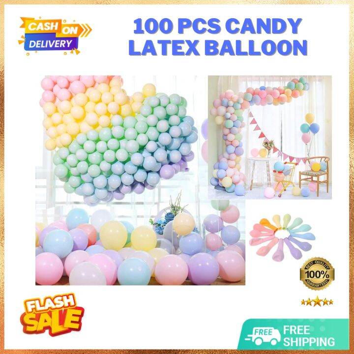 AUNeed PH 100 PCS Pastel Macaron Latex Balloons Birthday Party