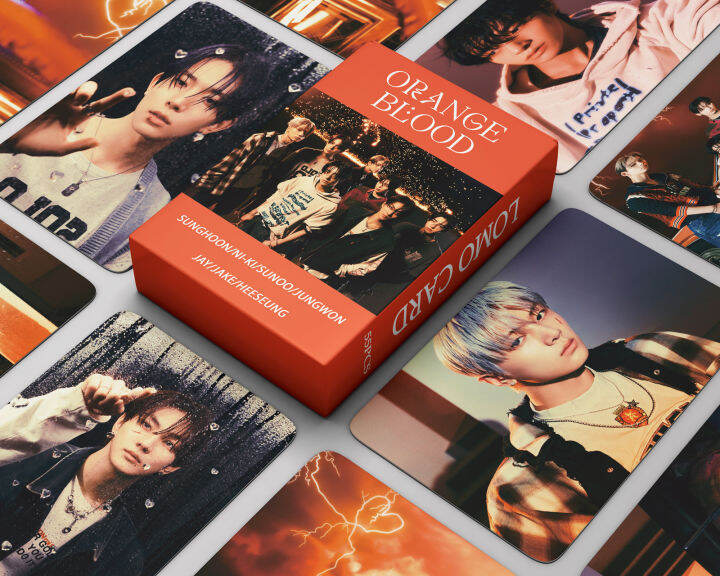 Csbi 55Pcs Set Kpop ENHYPEN THE 5TH MINI ALBUM ORANGE BLOOD LOMO Cards