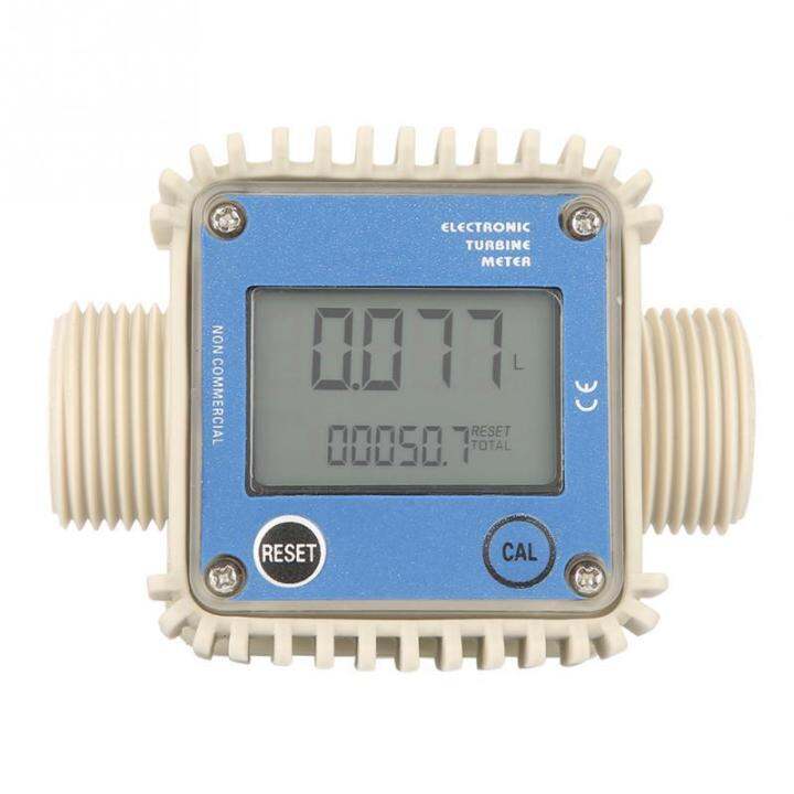 K24 LCD Digital Turbine Flow Sensor Meter 1in 10 90L Min Flowmeter For