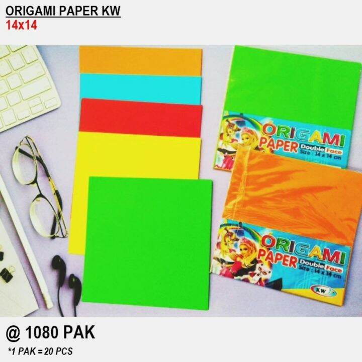 Kertas Lipat Origami 14 X 14 Cm Asturo Warna Warni 2 Sisi Stationery