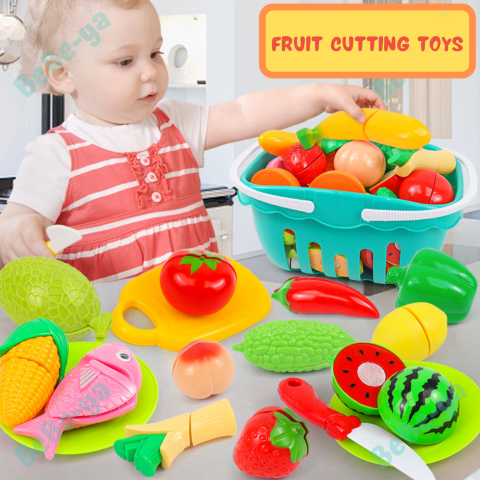 Vegetable Fruit Cutting Toys Set Pcs Pretend Play Kitchen Cut