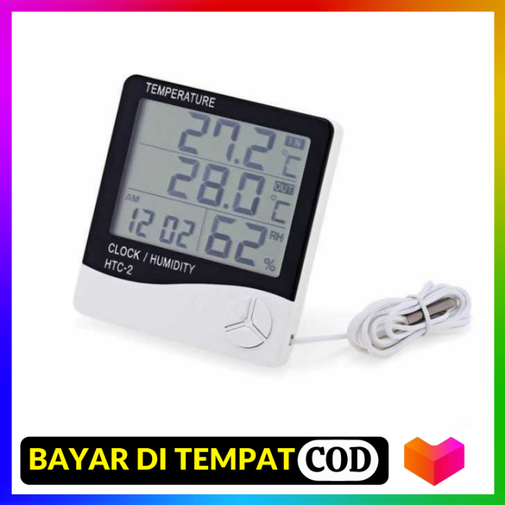 HTC 2 Hygrometer Thermometer Digital Higrometer Termometer Ruangan