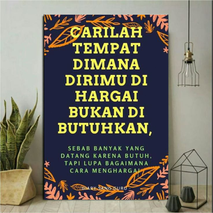 HIASAN DINDING POSTER KAYU QUOTES DEKORASI RUMAH UKURAN 20X30 CM