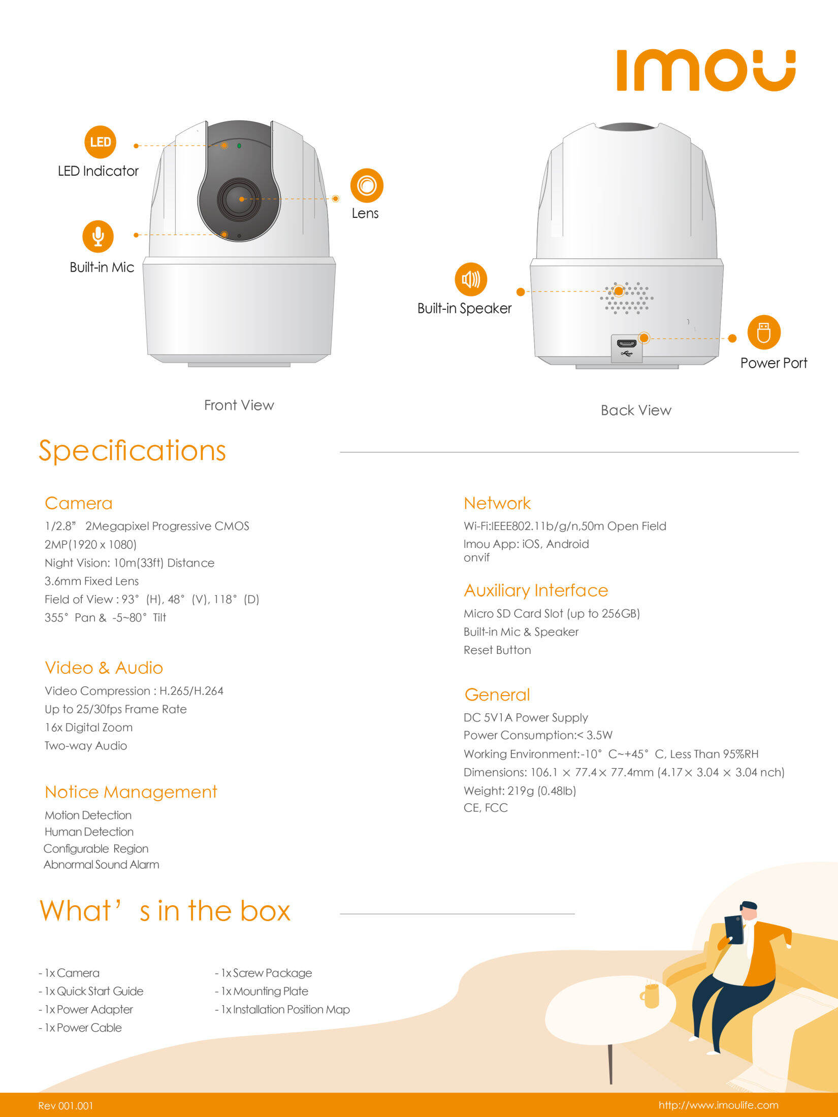 IMOU IPC TA22CP D RANGER 2C RANGER 2C D กลองวงจรปด Indoor WIFI 2