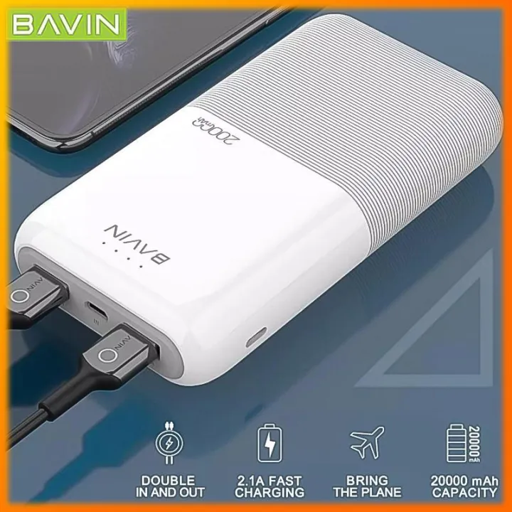 Bavin Pc Mah Powerbank Compact Fast Charging Dual A Usb Port