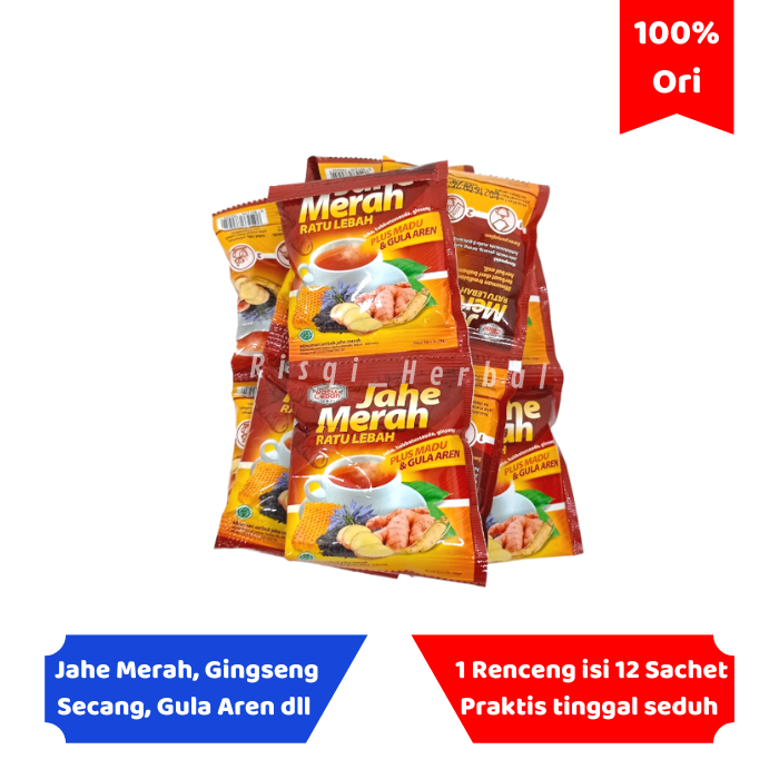 Renceng Isi Jahe Merah Sachet Instan Super Ratu Lebah Lazada