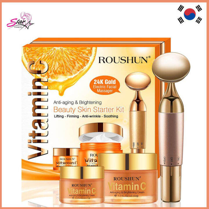 Roushun Vitamin C Eye Cream Face Cream K Electric Facial Massager