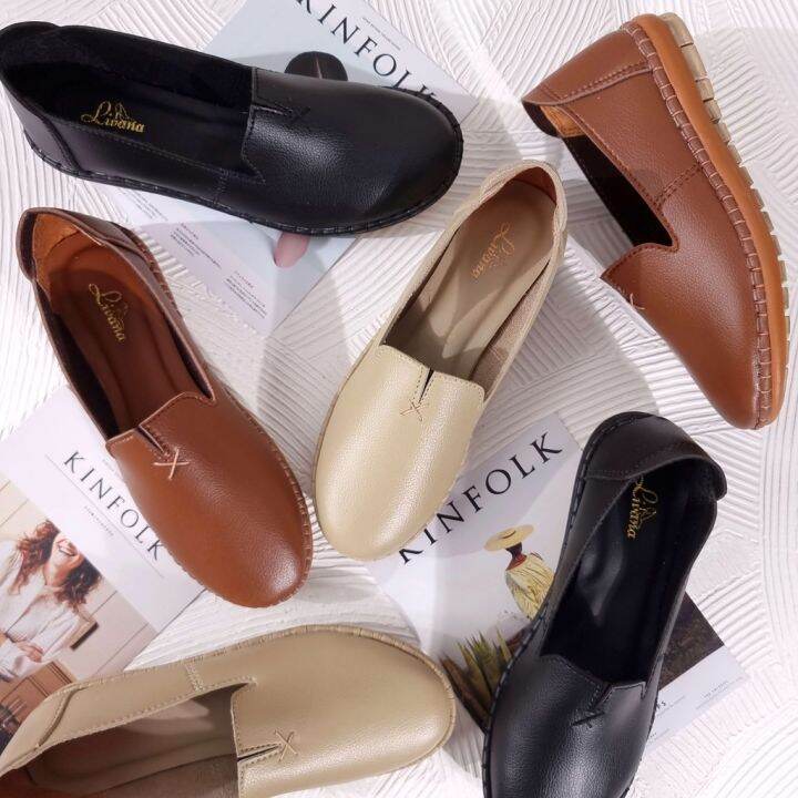 SHOES Sepatu Flat Shoes Wanita Flatshoes Wanita Import Kekinian Kulit