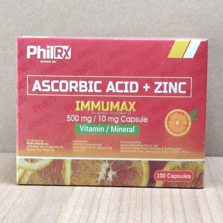 IMMUMAX Ascorbic Acid ZINC Capsules Lazada PH