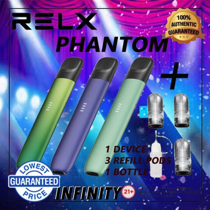 1 Device 3 Refill PodsRel X Relix Rlex Infinity Essential Phantom