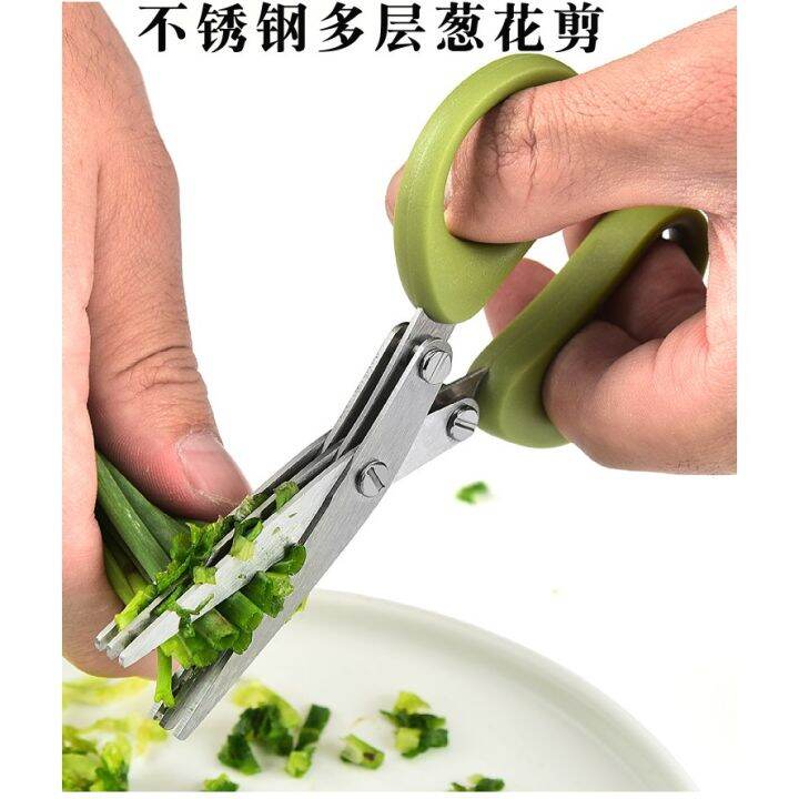 Layers Multi Functional Stainless Steel Kitchen Knives Scissors Sushi