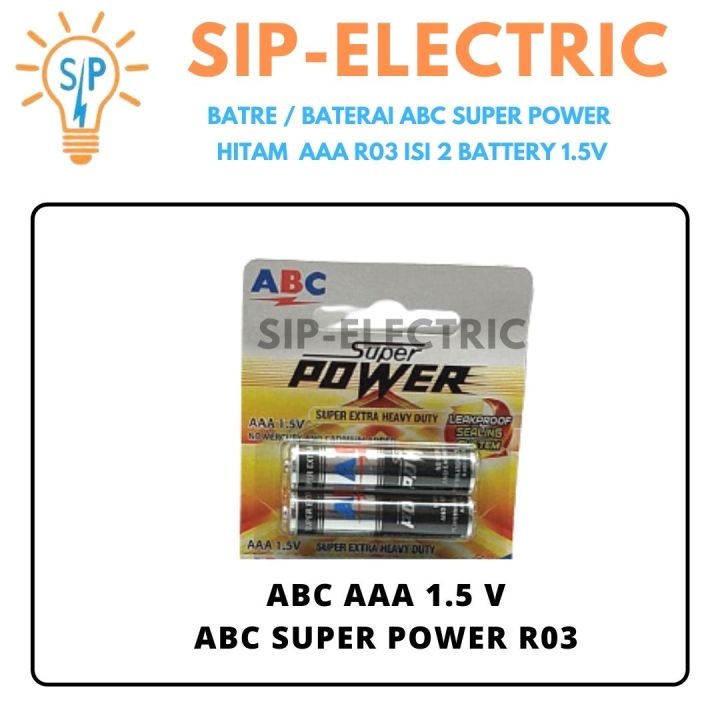 Batre Baterai Abc Super Power Hitam Aaa R Isi Battery V