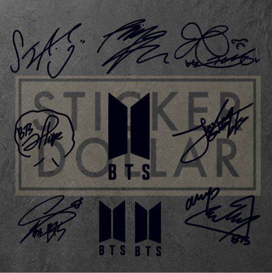 Sd Sticker Decal Bts Signature Jungkook Suga Jimin Jin Rm Kpop