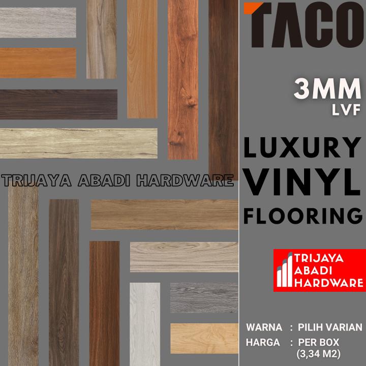 TACO Lantai Vinyl 3mm LVF Motif Kayu Batu Pola Vinil Lantai Tebal 3mm