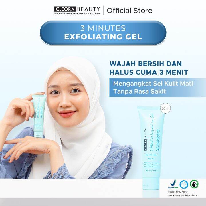 Cleora Exfoliating Gel 50gr With AHA BHA PHA Exfoliasi Wajah Untuk