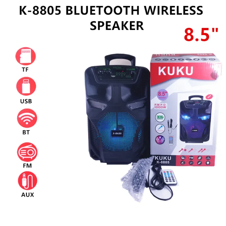 KUKU K 8805 LED 8 5wireless Bluetooth Speaker Wireless Karaoke System