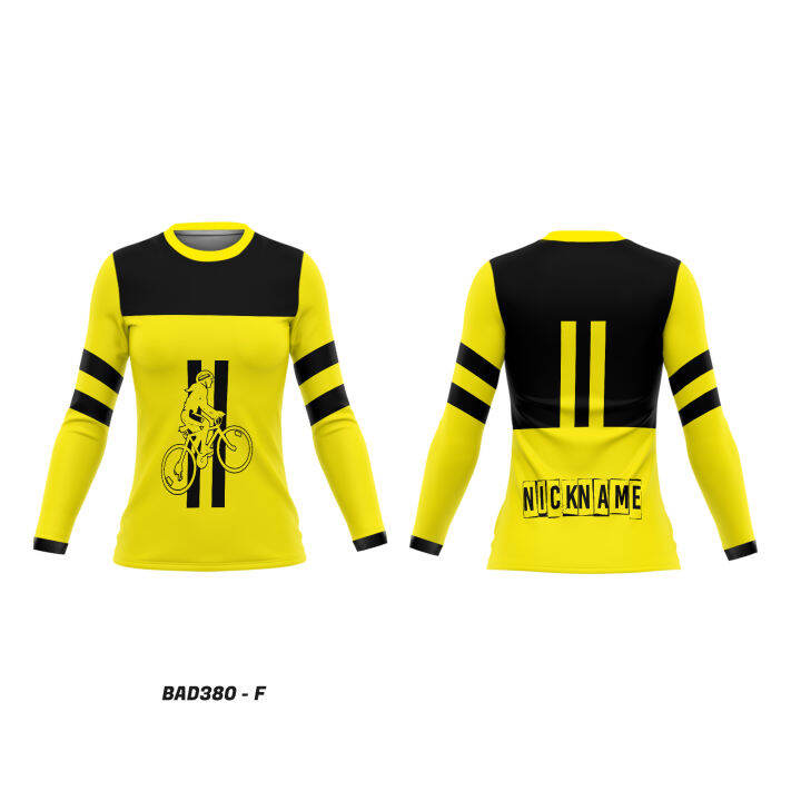 Kaos Baju Jersey Olahraga Sepeda Lipat Mtb Seli Gowes Kuning Wanita