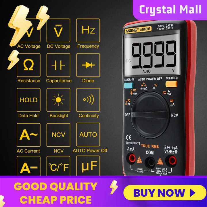 An True Rms Auto Range Digital Multimeter Ncv Ohmmeter Ac Dc