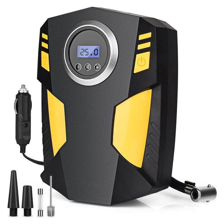 V Portable Digital Display Car Air Inflatable Pump With Air Nozzle