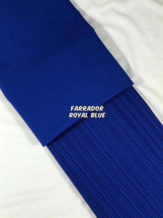 Kain Pasang Set Pleated Royal Blue Premium Quality Bidang