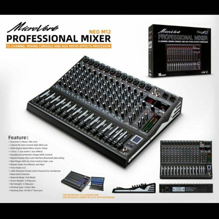 Mixer Audio Microverb Neo M12 16Dsp Effect Reverb Lazada Indonesia