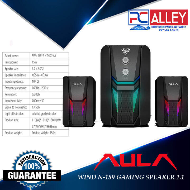 AULA WIND N 189 GAMING SPEAKER 2 1 WITH SUBWOOFER POWER BASS RGB