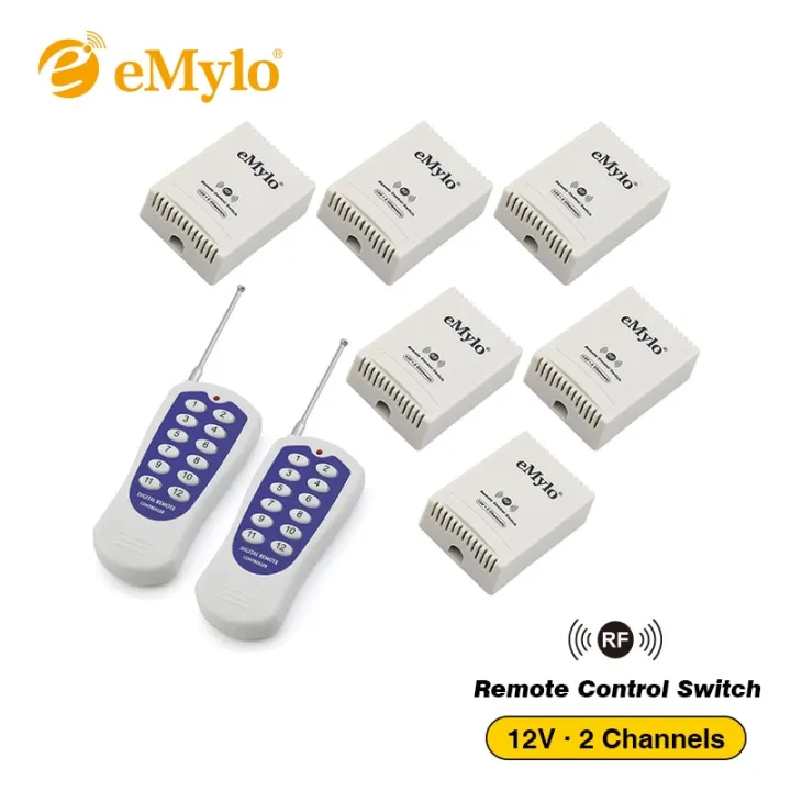 Emylo DC 12V RF Learning Smart Switch Wireless Remote Control Light