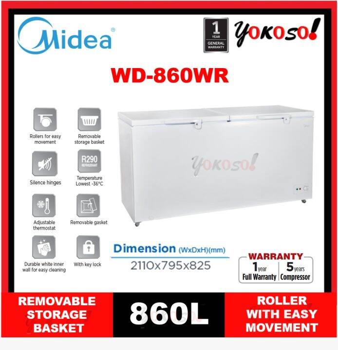 Midea WD 860WR Chest Freezer 860L WD860WR Lazada