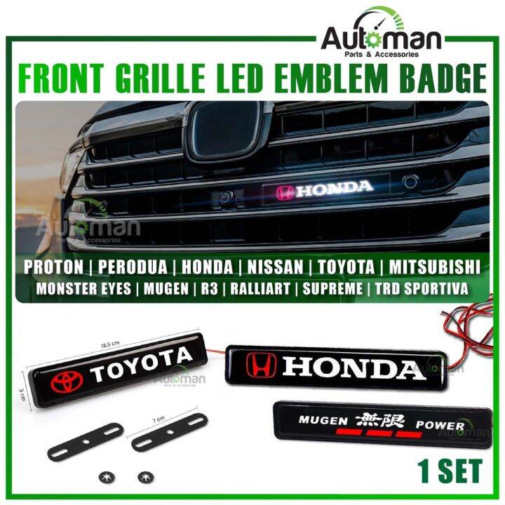 Car Front Grille Led Light Emblem Logo Proton Perodua Toyota Nissan