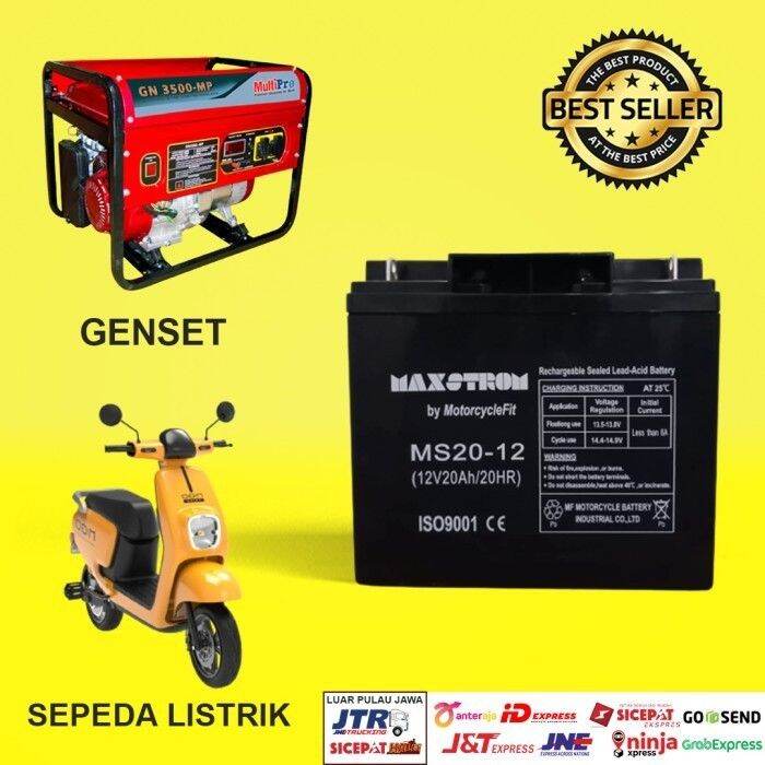 Aki Murah Sepeda Listrik Dan Genset V Ah Maxstrom Kualitas Bagus