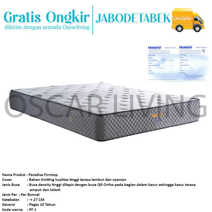 Uniland Paradise Firmtop Kasur Springbed Grey Tebal 27 Cm Mattress