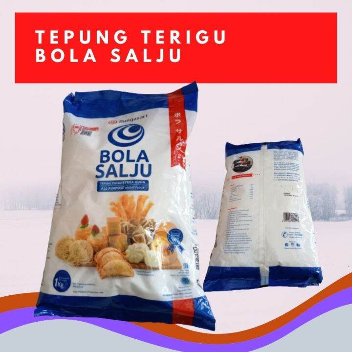 Tepung Terigu Serbaguna Serba Guna Bungasari Bola Salju Kemasan 1 Kg