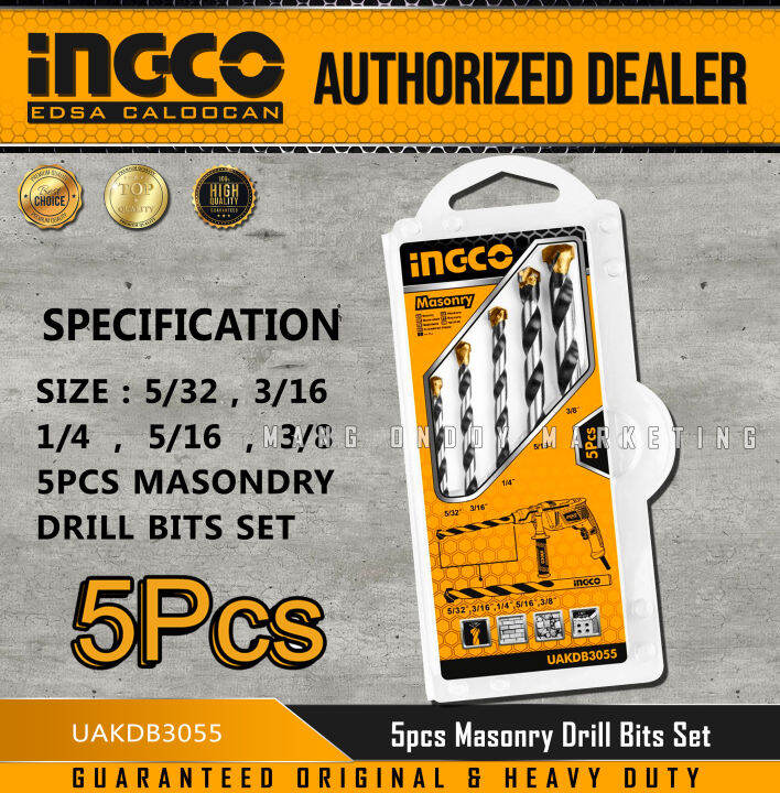 Ingco Pcs Masonry Drill Bits Set Uakdb Lazada Ph