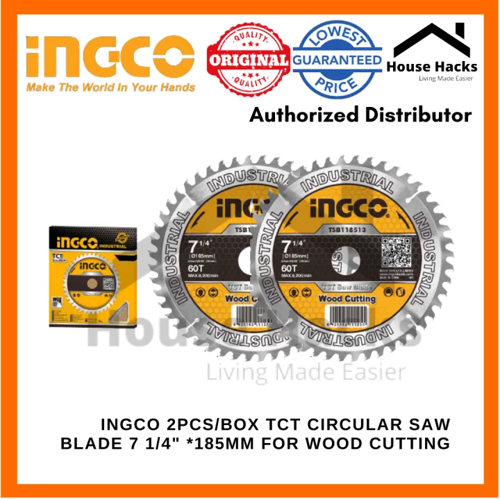 INGCO 2PCS BOX TCT CIRCULAR SAW BLADE 7 1 4 185MM FOR WOOD CUTTING