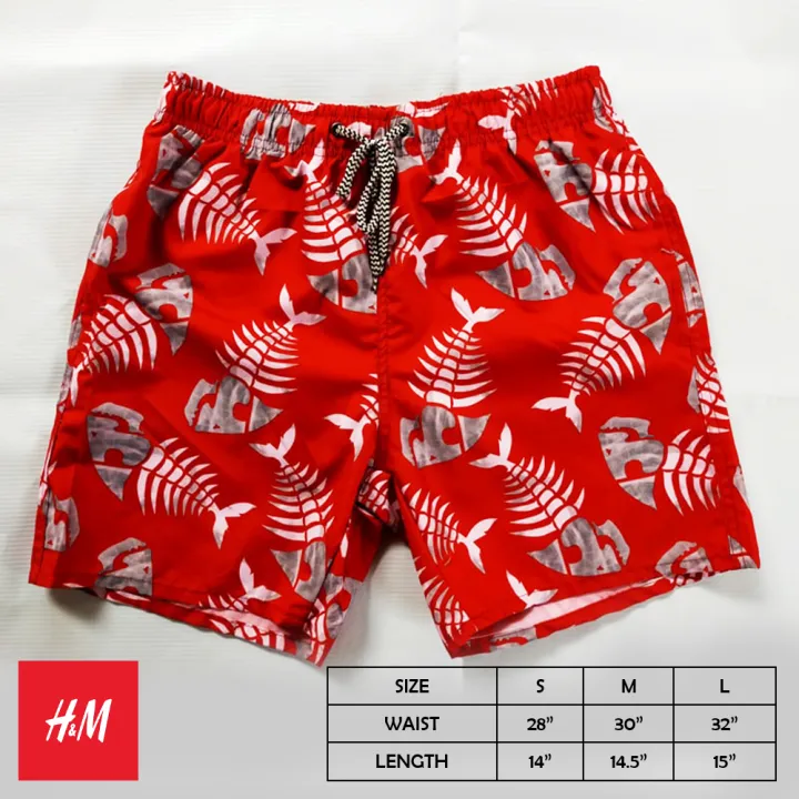 H M Board Shorts For Men Red Fish Lazada PH