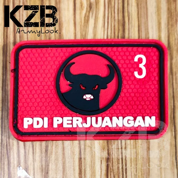 Patch Rubber Velcro Emblem Karet Partai PDI PERJUANGAN 3 Lazada Indonesia