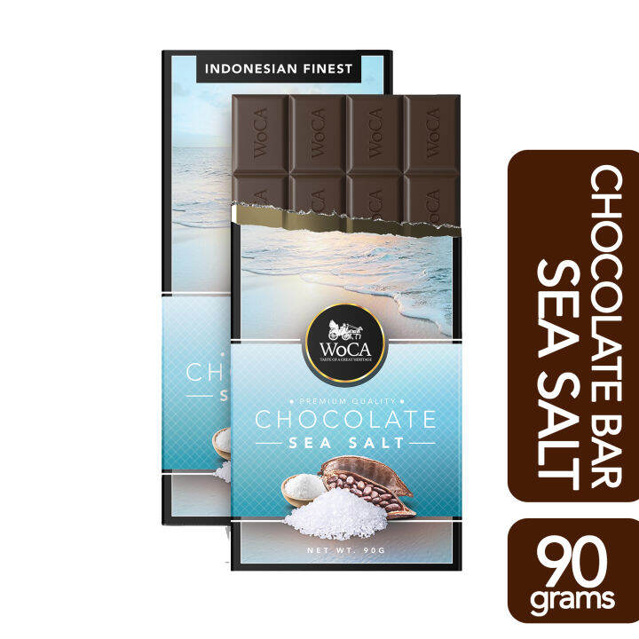 WoCA Premium Chocolate Bar Cokelat Batang Rasa Sea Salt 90 Gram